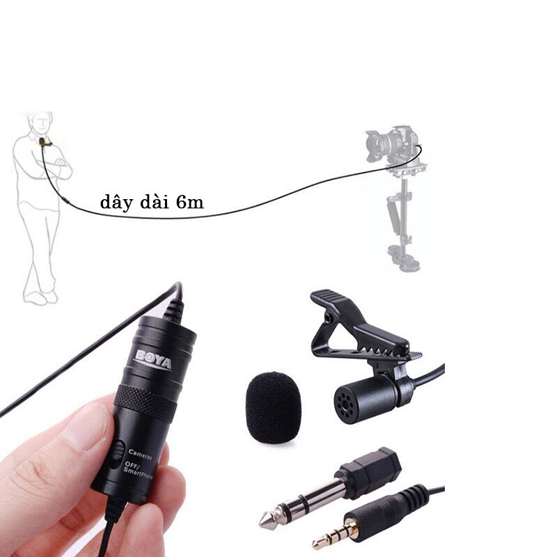 MIC CÀI ÁO BOYA BY M1 MIC THU ÂM ĐIỆN THOẠI MÁY QUAY CÁC THIẾT BỊ KHÁC