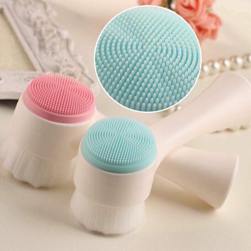 Dụng Cụ Massage Cọ Rửa Mặt 2 Đầu Silicone KUNBE, Giúp Làm Sạch Da Mặt, Loại Bỏ Bụi Bẩn Bã Nhờn