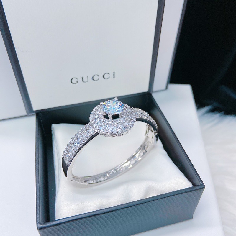 Vòng tay mẩu Italy mặt tròn full đá mạ bạch kim