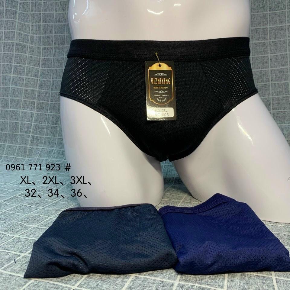 Quần sịp tam giác nam thông hơi giá rẻ tận xưởng -  Quần lót nam tam giác combo màu đen màu xám Men sexy có big size