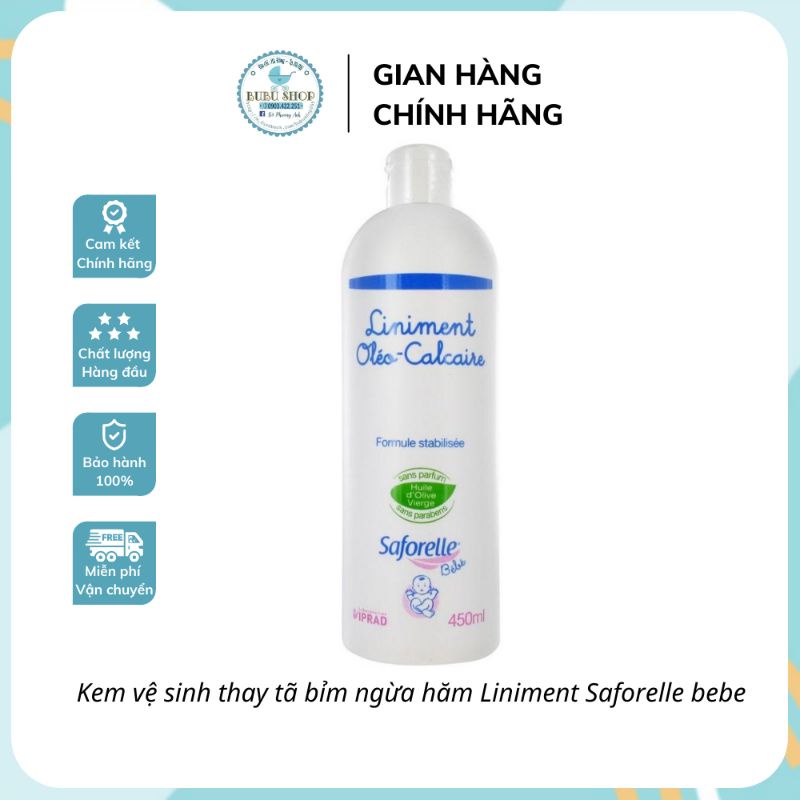 (date 07/23)KEM VỆ SINH THAY TÃ BỈM, NGỪA HĂM LINIMENT SAFORELLE BEBE 450ML CHO BÉ TỪ SƠ SINH