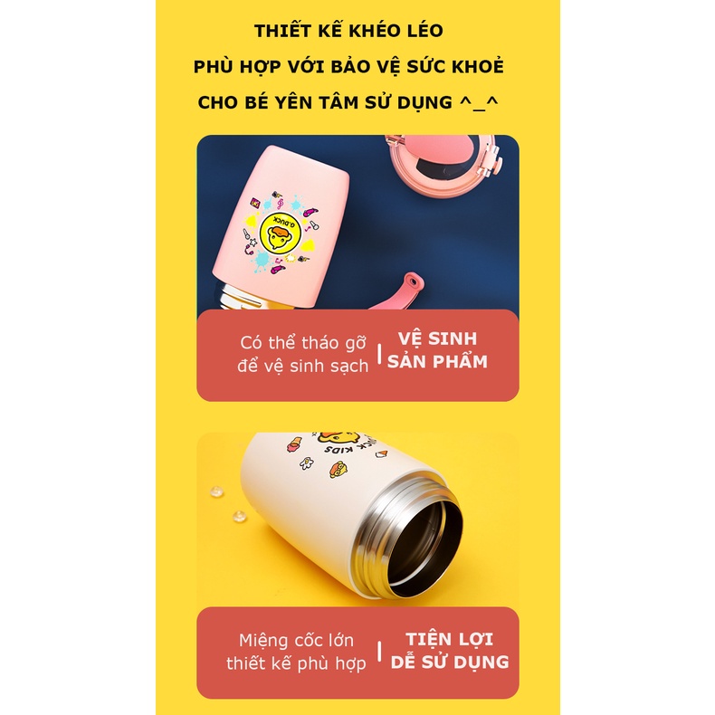 Bình Cốc Uống Nước Đa Chức Năng Giữ Nước Ấm Cho Bé G.Duck Chất Liệu Thép 304 Không Gỉ An Toàn Cho Bé Dung Tích 450ML