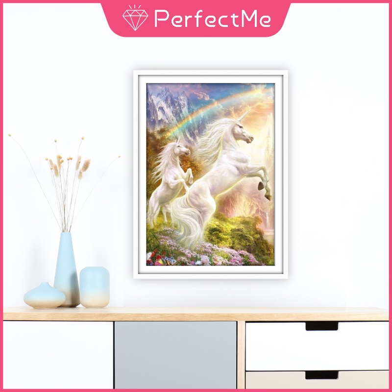 Bộ tranh đính đá 5d họa tiết chú ngựa độc đáo kích thước 30x40 DIY dùng trang trí nhà cửa