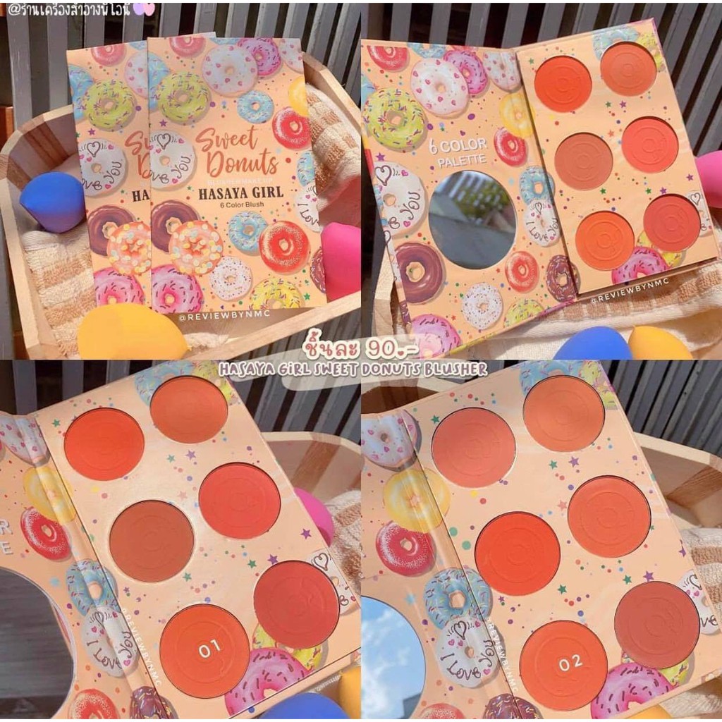 Bảng Phấn Má Hồng 6 ô Sweet Donuts Hasaya Girl