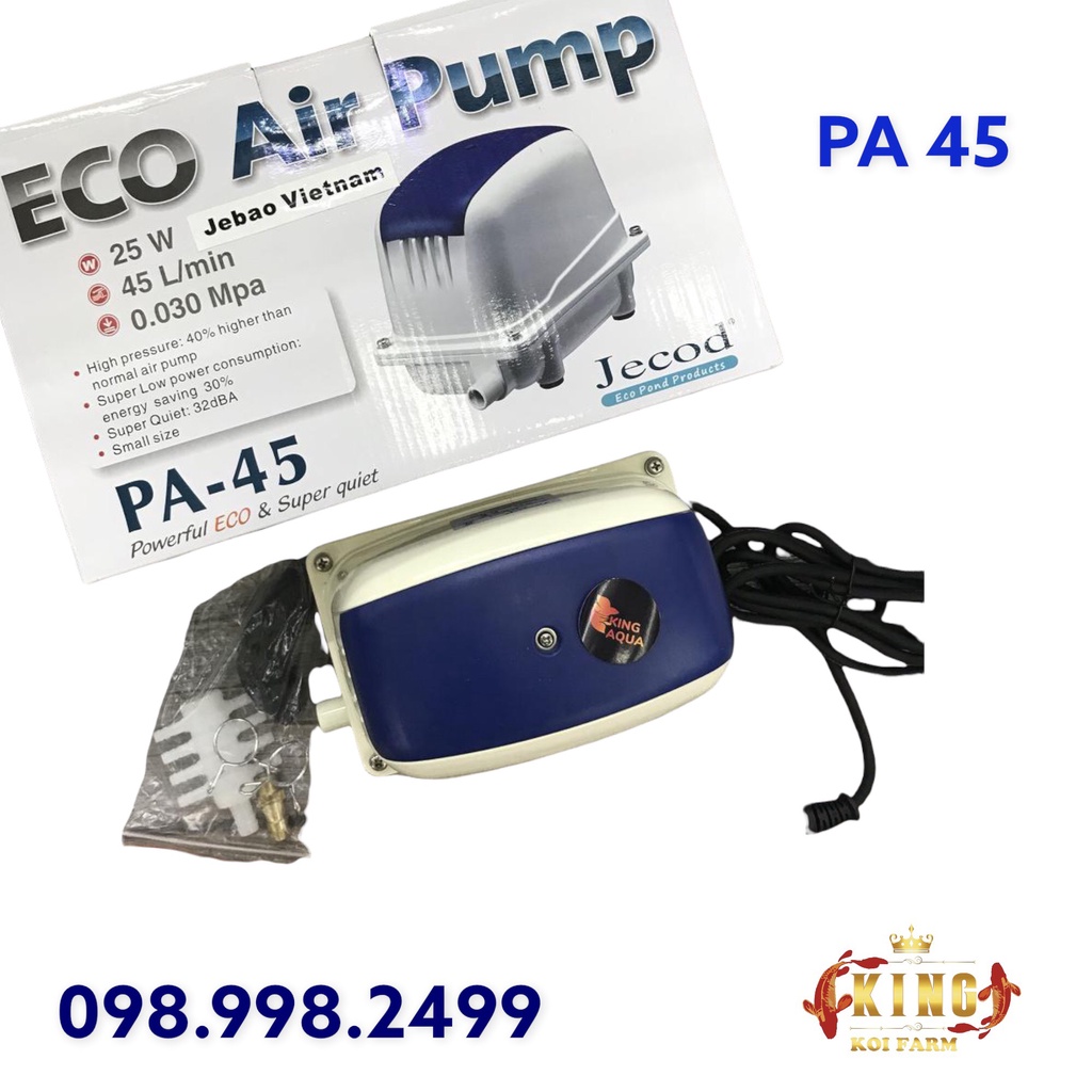 Máy sủi oxy Jecod ECO PA 35 – 45 – 60 – 80 – 100 – 150 – 200 Cho hồ cá koi Koi