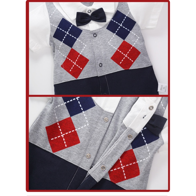 Bộ Áo Liền Quần 100% Cotton Tay Ngắn Thoáng Khí Thời Trang Mùa Hè Cho Bé Sơ Sinh