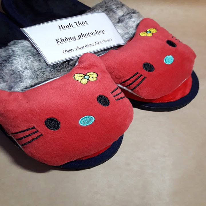 Dép đi trong nhà mèo kitty siêu dễ thương đế chống thấm Hàng Việt Nam Xuất Khẩu Nhiều màu MBS 0539