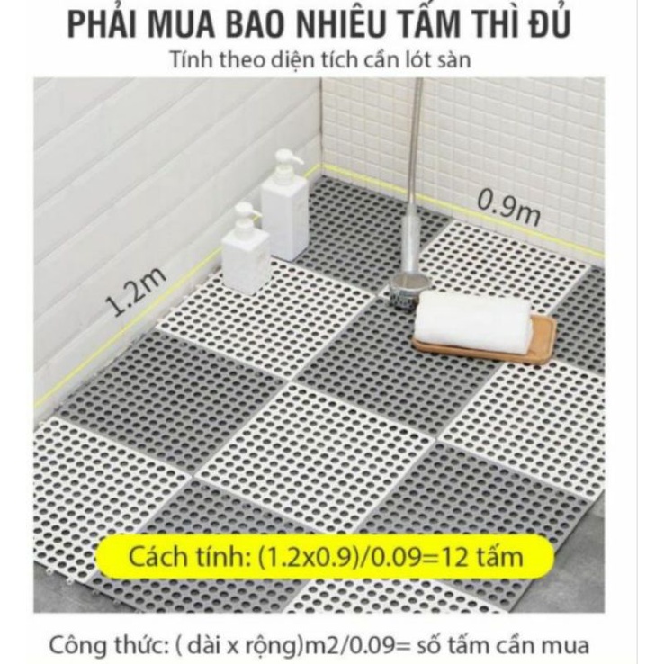 [ FREE SHIP] Tấm Thảm Nhựa Ghép Chống Trơn Kháng Khuẩn Cho Nhà Tắm,Sân Vườn, Bể Bơi