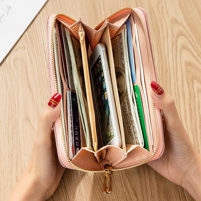 Ví dài nữ cầm tay nhiều ngăn sang trọng hàn quốc cao cấp HANOCO VDCT14