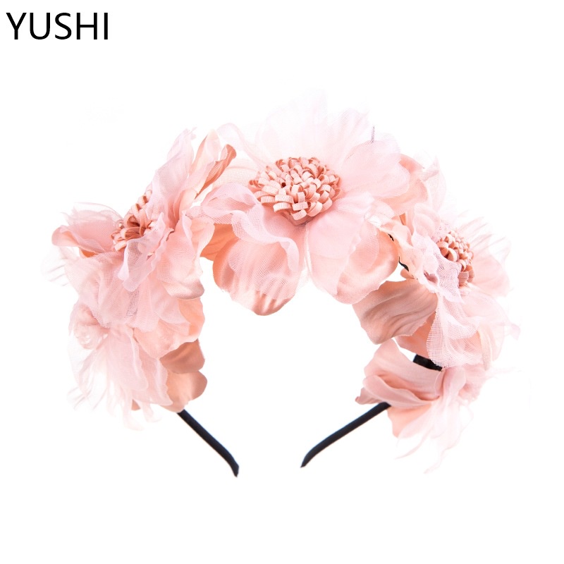 Băng Đô Cài Tóc Đính Hoa Giả 4 Màu Sắc Sáng Tạo Dành Cho Bé Gái