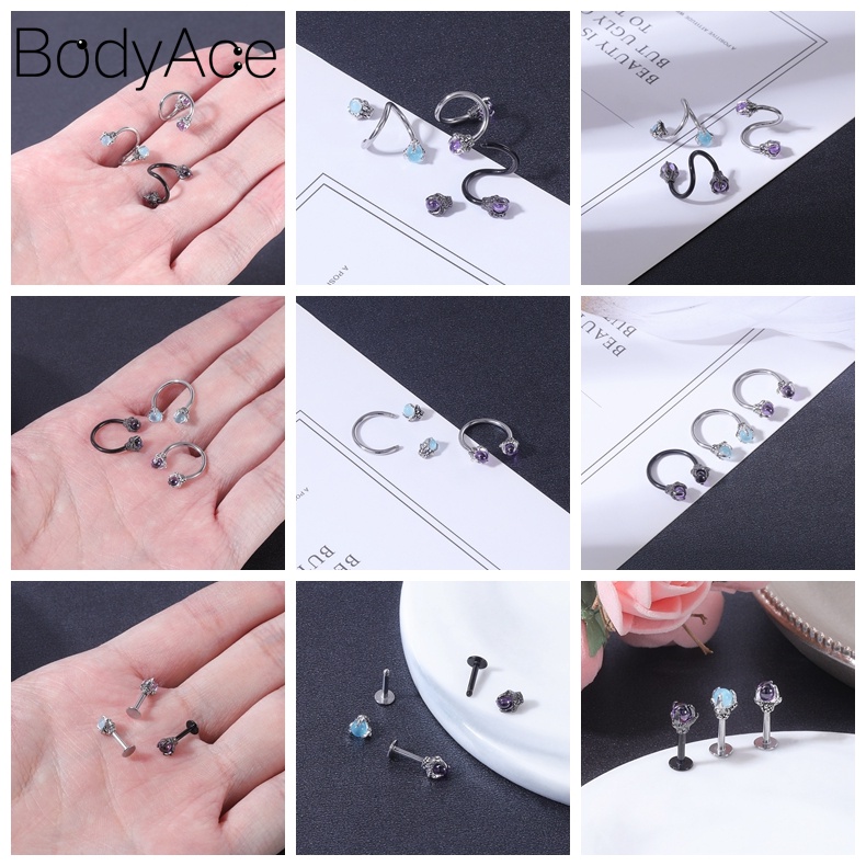 1 Khuyên Xỏ Cơ Thể Bằng Thép Không Gỉ Cá Tính