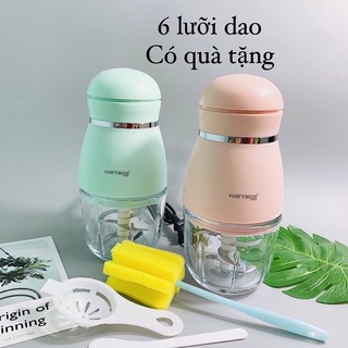 [6 Lưỡi Dao - BH 12tháng] Máy xay đa năng HATTIECS 0,3L, máy xay ăn dặm cho bé
