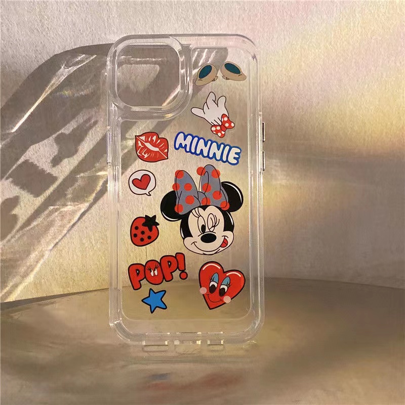 Ốp Điện Thoại Trong Suốt Hình Chuột Mickey Minnie Cho iphone 14 pro Max 11 13 7 8 Plus 12 13Pro Max X XS Max 7 8 SE 2020