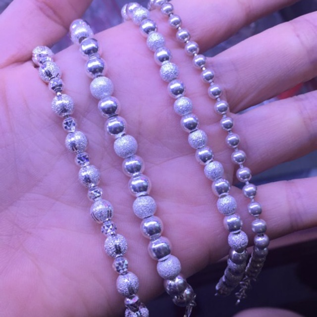 Lắc tay bạc nmj bi to 4-6ly