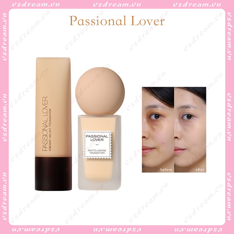 Kem Nền Dạng Lỏng PL Passional Lover Chiết Xuất Thực Vật Không Thể Nhìn Thấy / Có Thể Chà Xát Da Khô Da Dầu Lâu Trôi Kết Cấu Mịn Màng Nuôi Dưỡng Da Nhẹ Nhàng Không Nhòe