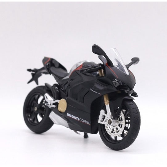 XE MÔ HÌNH MOTO DUOATI Panigale V4S màu đen có ĐÈN, ÂM THANH | HUAYI MODEL tỷ lệ 1:12 - Z SHOP