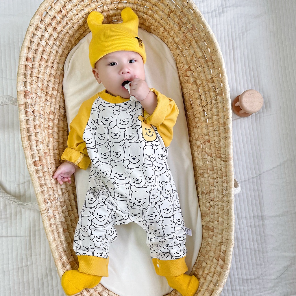 Bộ bodysuit dài tay thu đông hình Gấu vàng cho bé trai từ 6-12kg [TB25]