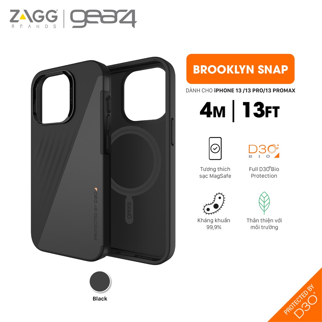 Combo Phụ kiện: Ốp lưng chống sốc Gear4 Brooklyn iPhone 13 series và Combo sạc nhanh Mophie Power Delivery 20W USB-C