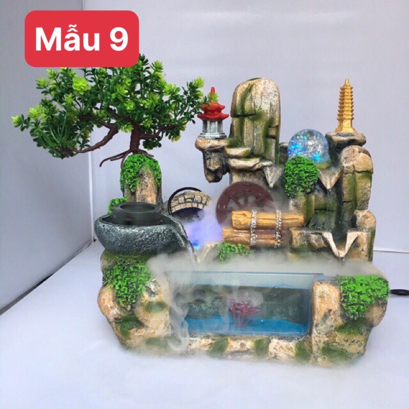 Thác nước phong thủy tiều cảnh Hòn Non bộ, bể cá mini