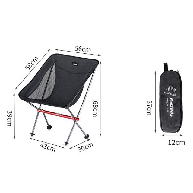 Ghế gấp du lịch, câu cá khung Nhôm siêu nhẹ NatureHike - NH18Y050-Z