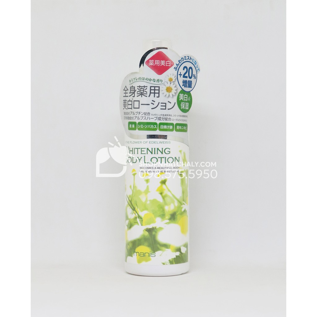 Xịt dưỡng thể trắng da Manis Whitening Body Lotion Nhật. Hàng mẫu mới vừa về. Lotion trắng da body siêu hot