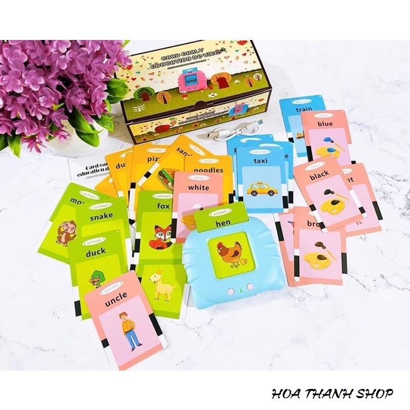 Máy đọc thẻ từ vựng TIẾNG ANH - TIẾNG TRUNG cầm tay nhỏ gọn, rõ tiếng cho bé