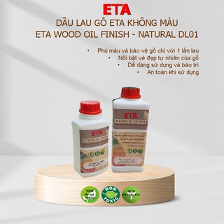 Bộ dầu lau gỗ ETA không màu -1,2 kg, ETA Wood Oil Finish - Natural DL01