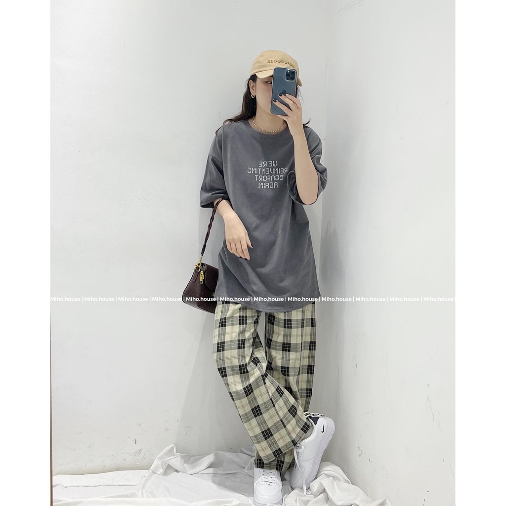 (FREESHIP)Quần vải kẻ caro