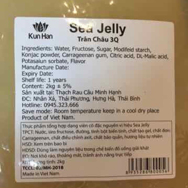 Trân châu 3Q thạch ngọc trai Sea Jelly KunHan 2kg