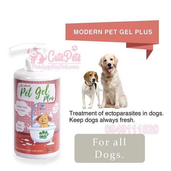 Sữa tắm trị rận cho chó mèo Modern Pet Gel Plus 500ml - Phụ kiện thú cưng Hà Nội