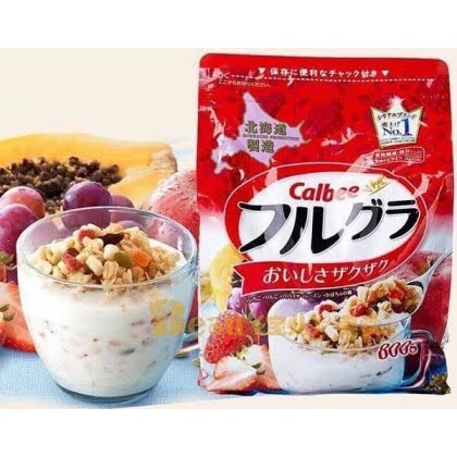 Ngũ cốc dinh dưỡng Calbee Nhật Bản 800g-Date Tháng 11/2021-Túi có khóa zip phù hợp trẻ nhỏ, người cao tuổi, ăn kiêng.
