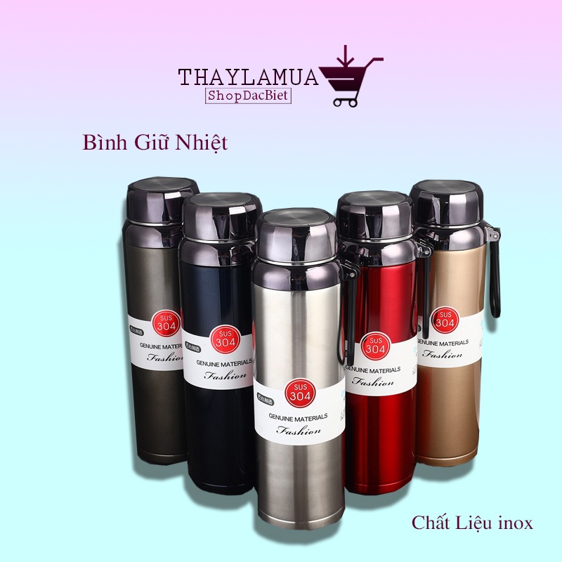 Bình nước giữ nhiệt thân inox cao cấp nắp kim cương 600ml/1000ml/1200ml/1500ml (BNVC)