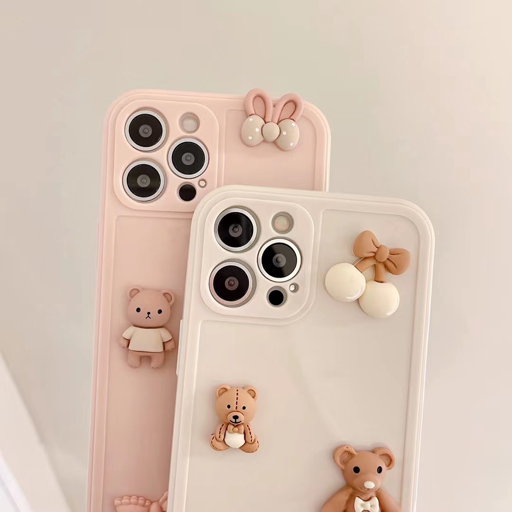 Ốp điện thoại TPU gấu 3D thích hợp cho Iphone 13promax 7plus 8 8Plus Xr X/Xs XsMax 11 11Pro 11/12Promax 12Mini 12Pro