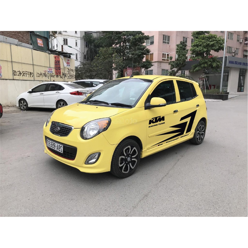 Tem xe Kia morning dán 2 bên sườn - tem xe ô tô giá rẻ hà nội