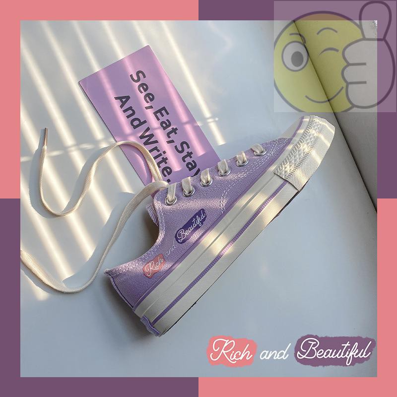 Mới Giày Vải Canvas Vẽ Tay Thiết Kế Dễ Thương Cho Nữ 2021