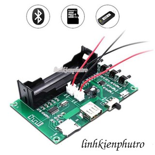 Mạch Khuếch Đại Âm Thanh Bluetooth - USB - Thẻ Nhớ 2*3W PAM8403 Tích Hợp Đế Pin 18650 - A150
