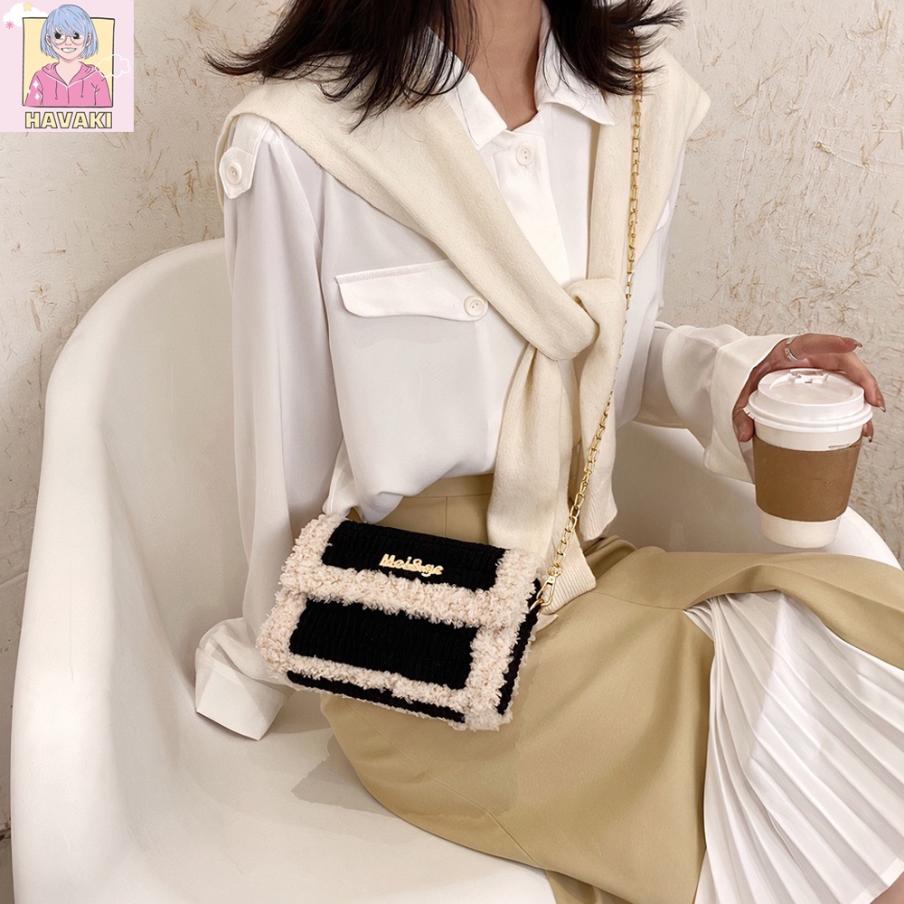 Túi tự đan đeo chéo handmade phối màu DIY thời trang - Phụ kiện đan túi HAVAKI