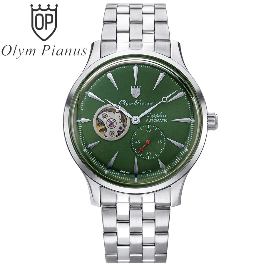 Đồng hồ nam dây kim loại Automatic Olym Pianus OP99141-77 OP99141-77AGS xanh lục