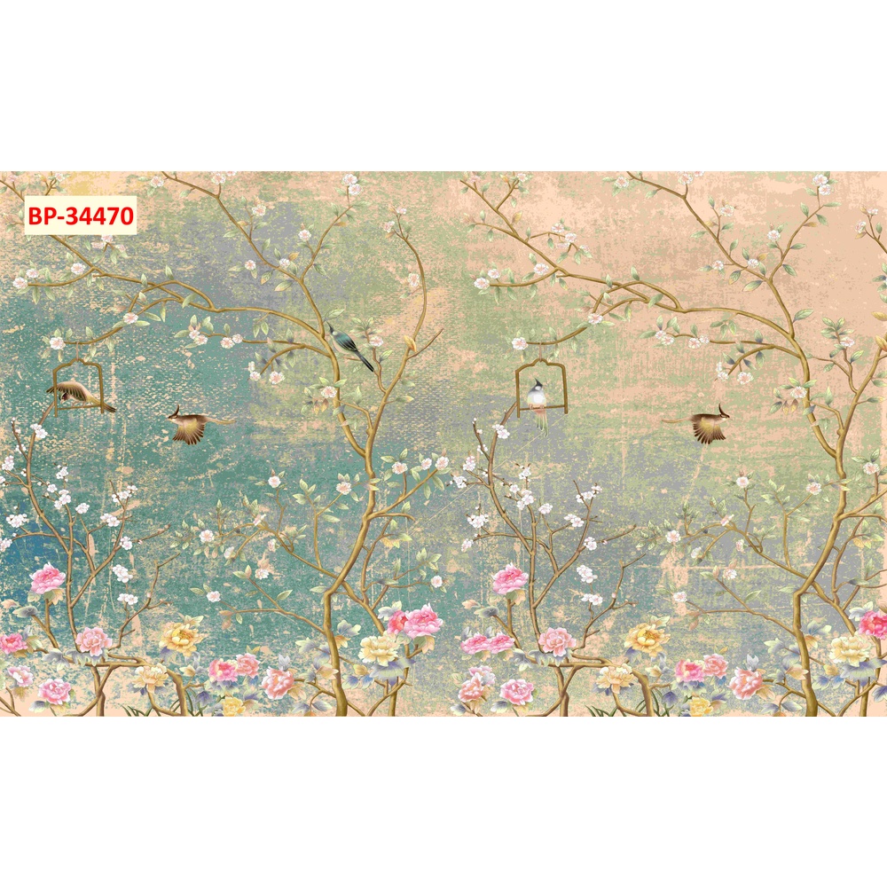 Tranh dán tường 3D phong cách INDOCHINE Đông Dương