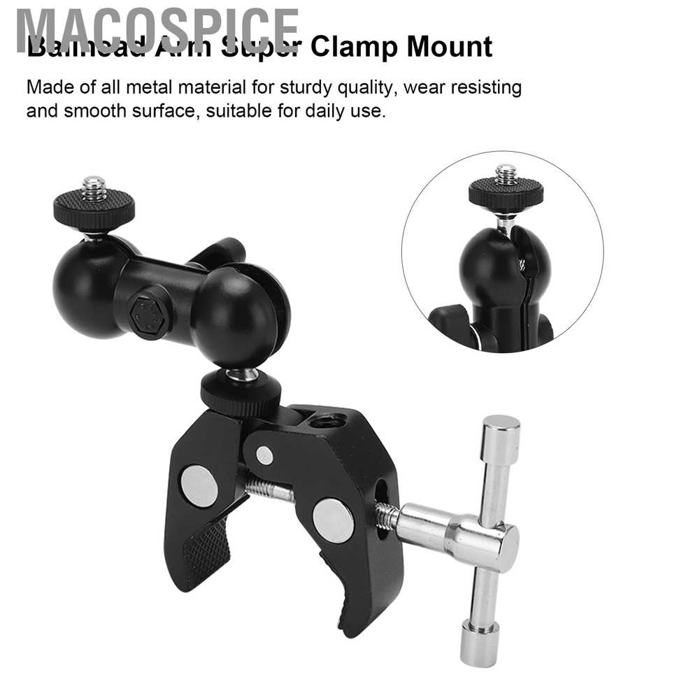 Kẹp đầu bi mini gắn máy ảnh Macospice với ốc vít 1/4 3/8 | BigBuy360 - bigbuy360.vn