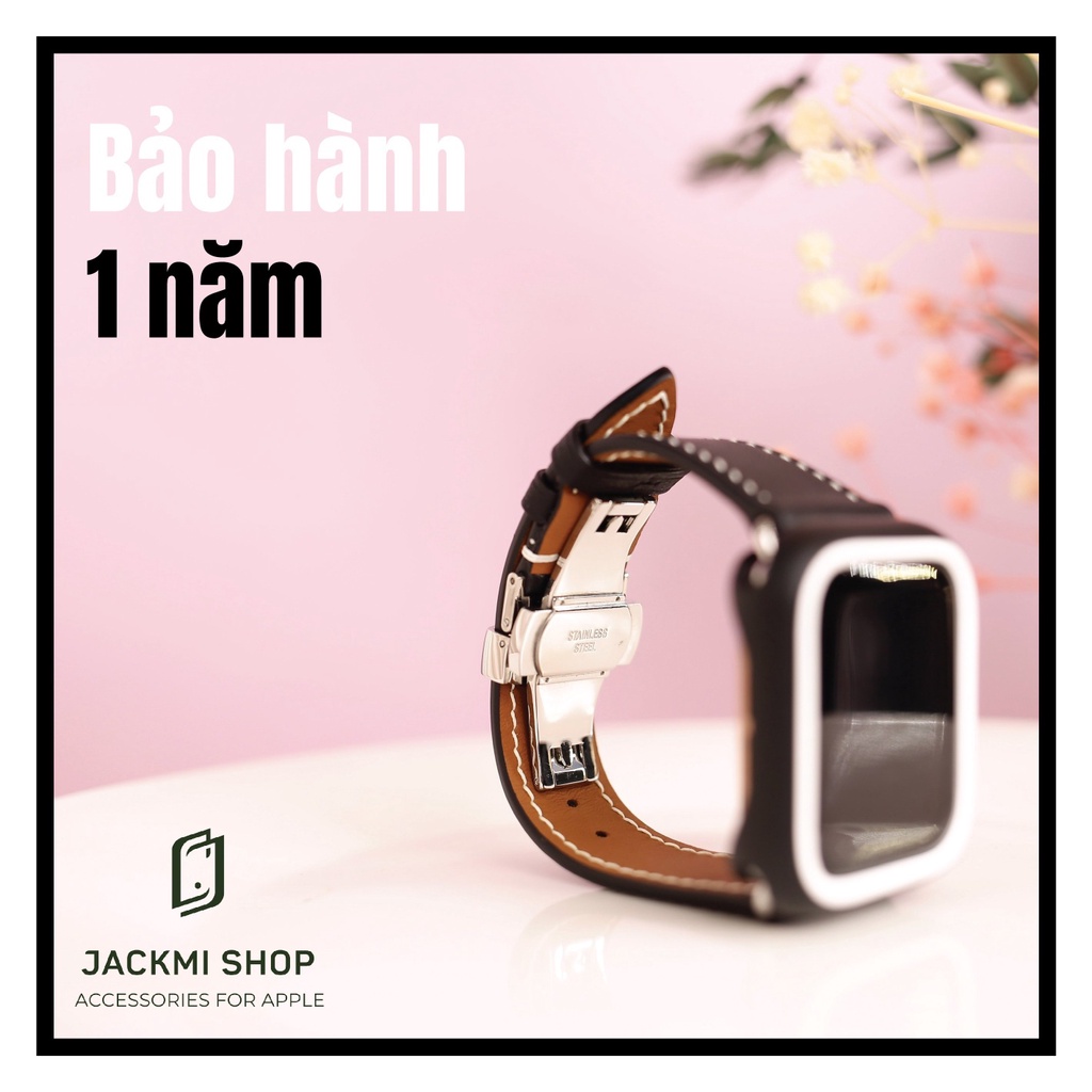 [COMBO 2 MÓN] DÂY DA BÊ SWIFT KHÓA BƯỚM CHO APPLE WATCH + ỐP VIỀN RHINOSHIELD CHO APPLE WATCH (DÂY DA BẢO HÀNH 1 NĂM)