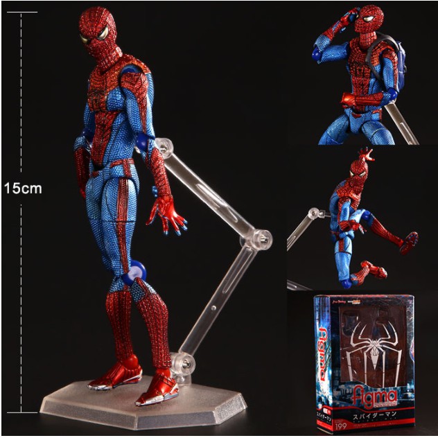 (Hết hàng) Mô Hình Nhân vật Phim Avengers Figma199 spider man người nhện 15cm