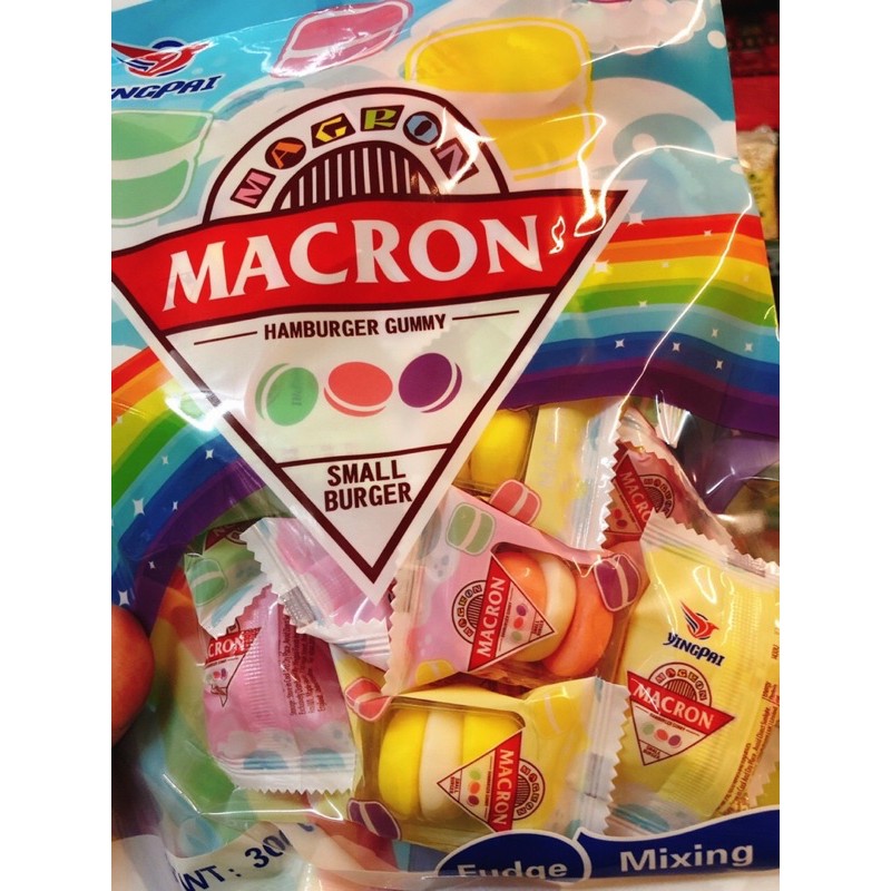 kẹo dẻo 3 lớp macron hamburger gummy gói 300gam