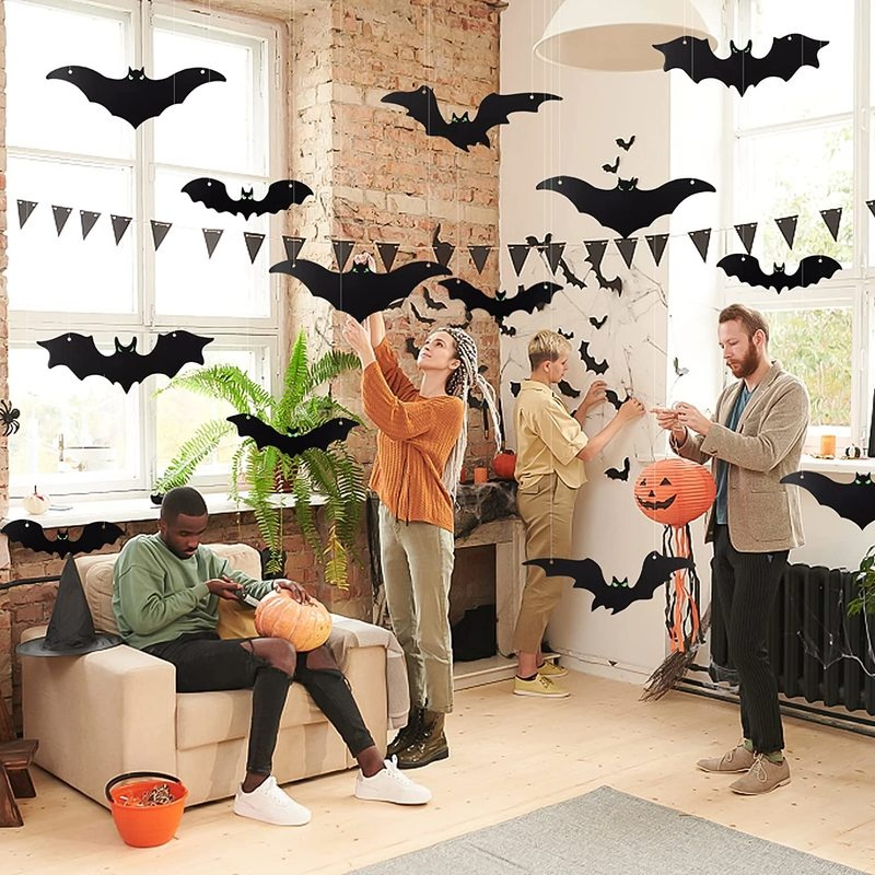 1 Chú Dơi Đen Trang Trí Sân Vườn Phát Sáng Trong Đêm Halloween