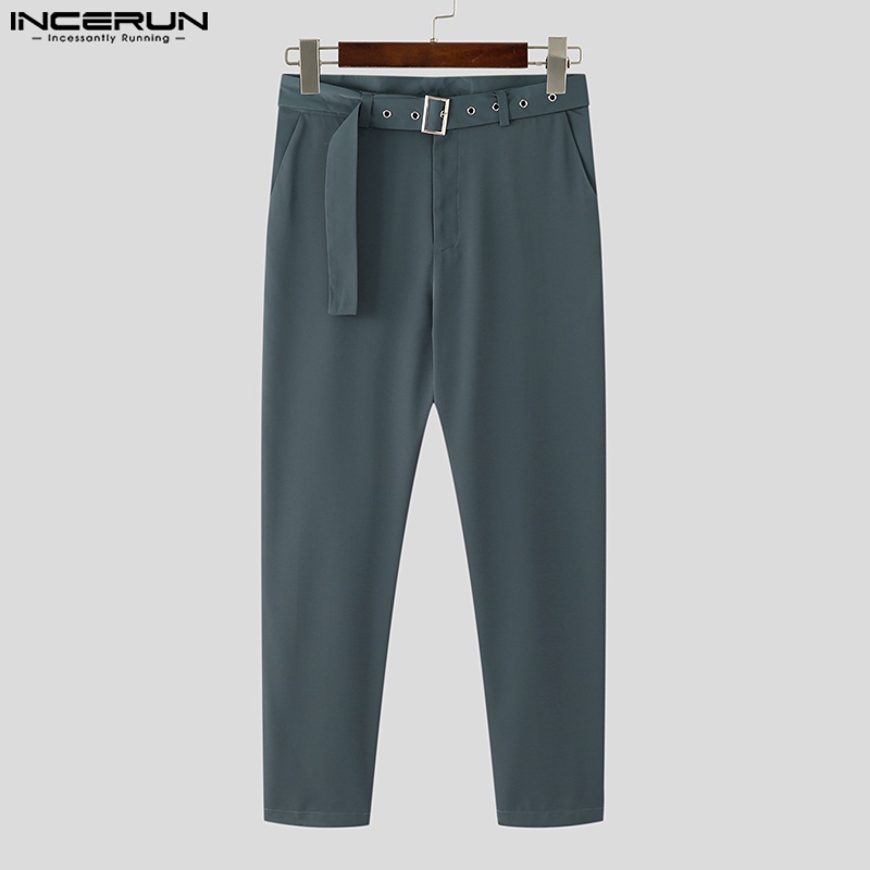 INCERUN Quần Legging Lưng Cao Màu Sắc Đơn Giản Cho Nam Giới Size S-5XL