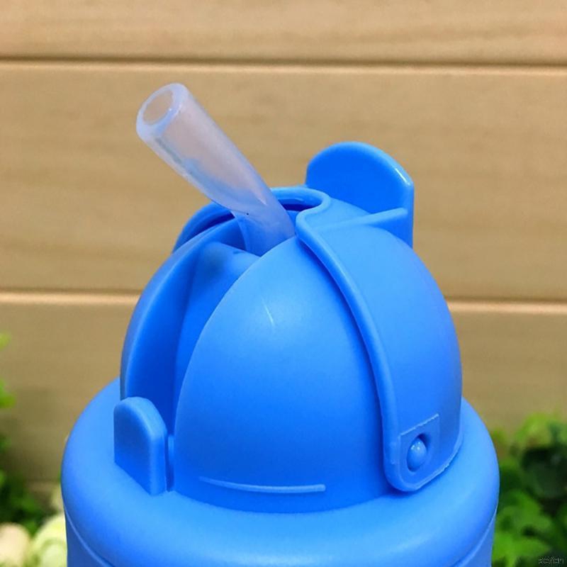 Bình nước họa tiết hoạt hình có ống hút và dây đeo vai dành cho trẻ em