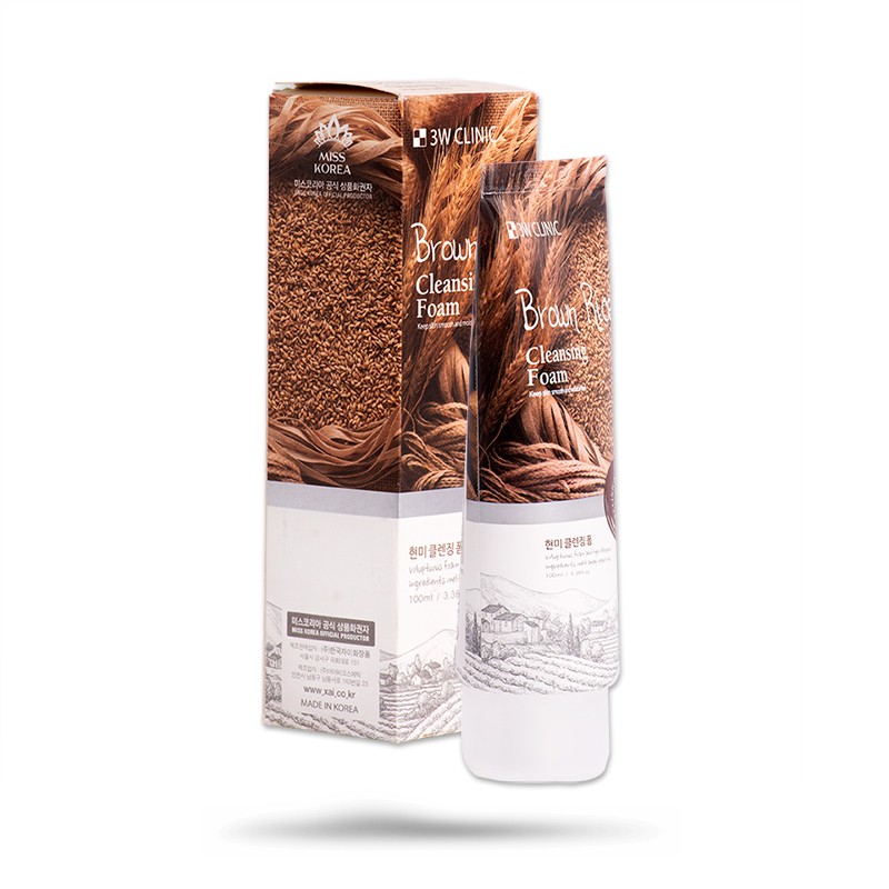 Sữa rửa mặt chiết xuất từ gạo NEW 3w Clinic Brown foam cleansing 100ml | BigBuy360 - bigbuy360.vn