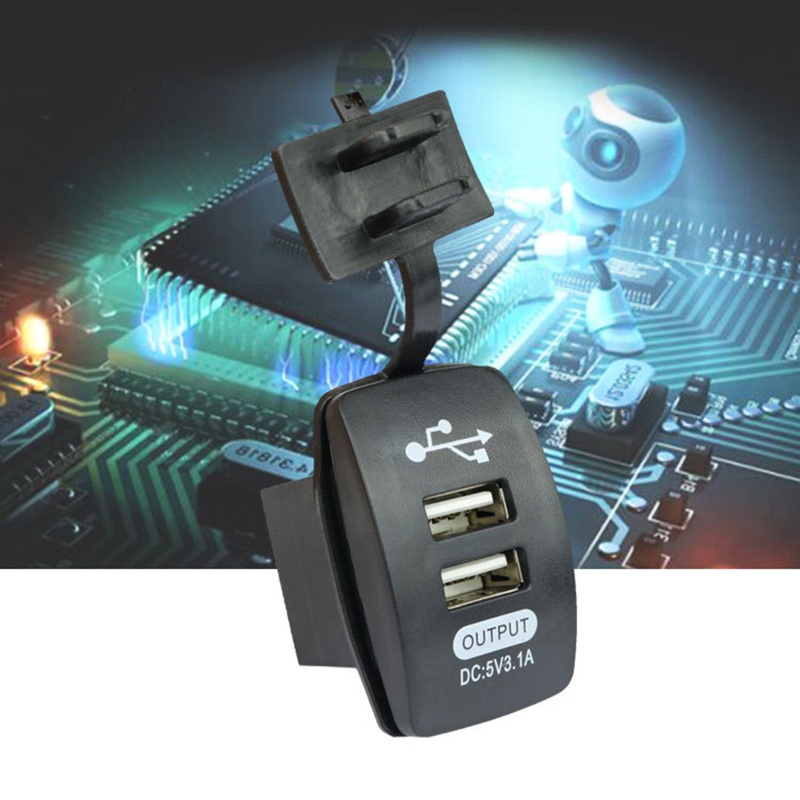 Ổ Cắm Sạc Hai Cổng USB 5V 3.1A Cho Xe Hơi SUV