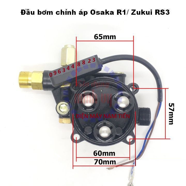 Bộ đầu bơm dùng cho máy rửa xe chỉnh áp Zukui RS3 /Osaka R1, đầu bơm máy rửa xe gia đình, đầu bơm áp