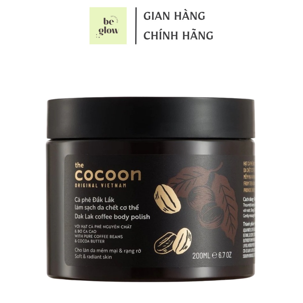 Tẩy da chết cà phê Cocoon dành cho cơ thể 200ml - Be Glow Beauty